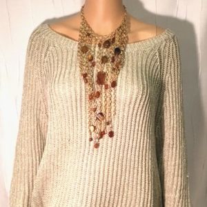Gold Metallic Knit Sweater